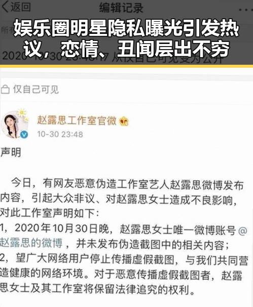 娱乐圈明星隐私曝光引发热议，恋情、丑闻层出不穷